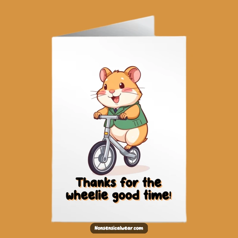 Free Printable Thank You Card: Hamster Unicyclist, A Humorous DIY Downloadable Gift!