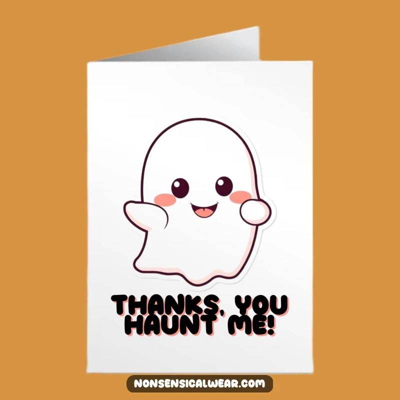 Free Printable Thank You Card: Ghost Smile Gratitude Downloadable Gift