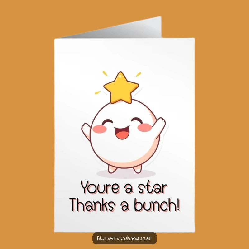 Free Printable Star Bouncer Thank You Card: Funny Downloadable for Stellar Appreciation