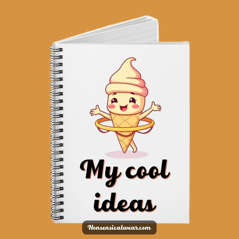 Ice Cream Cone Funny Hula Hoop Notebook - Journal Cool Ideas Gift