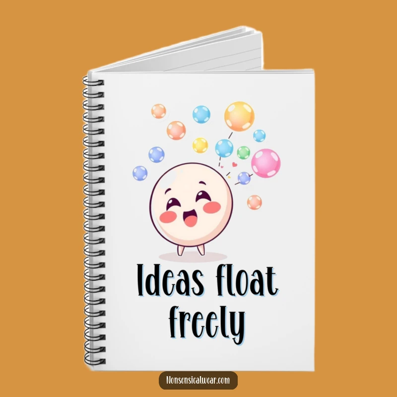 Funny Bubble Blowing Circle Character Notebook - Jot Down Ideas with Delight