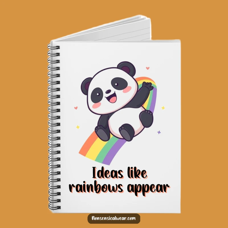 Funny Kawaii Panda Rainbow Notebook - Cute & Funny Gift for Jotting