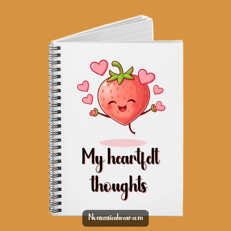 Funny Strawberry Juggling Hearts Notebook: Jot Down Loving Ideas!