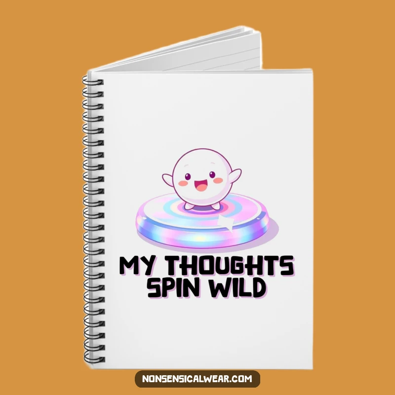 Funny Spinning Sphere Character Notebook - Capture Ideas with Dynamic Flair