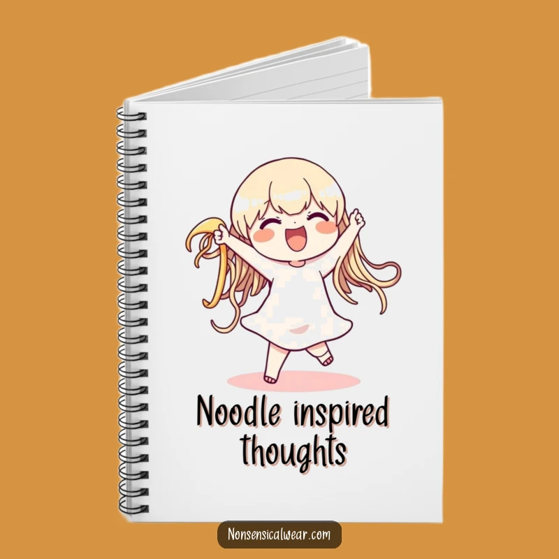 Funny Noodle Dance Notebook - Character's Wiggling Pasta Journal - Creative Gift