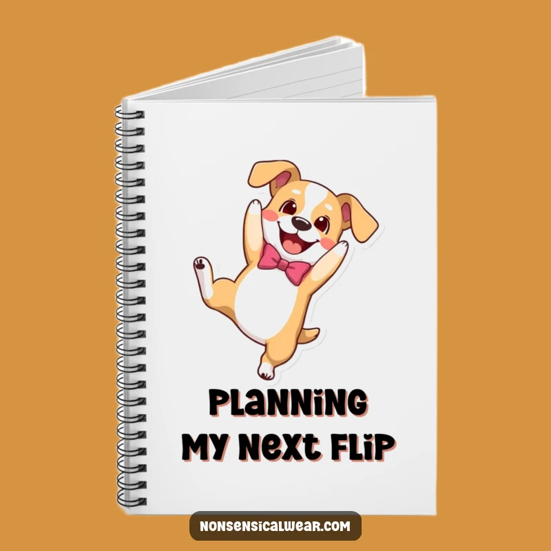 Funny Dog Somersault Notebook - Jot Down Ideas with Playful Pup Flair