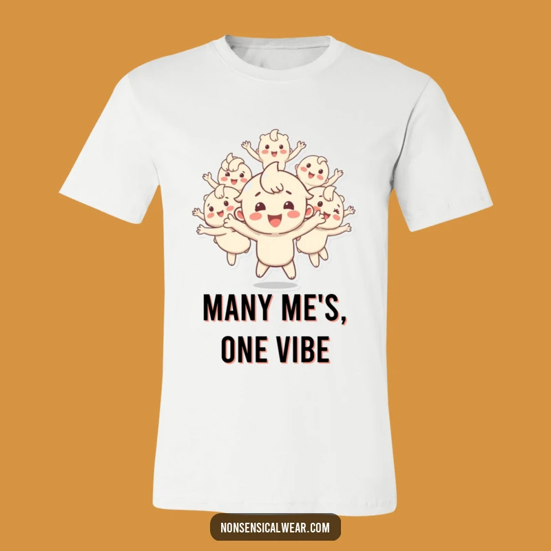 Funny Bouncing Copies T-Shirt - Happy Character's Multiplied Joy - Hilarious Gift Idea