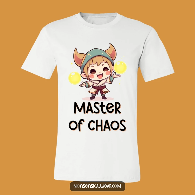 Funny Mischievous Character T-Shirt: Showcase Your Playful Skill with Glowing Orb Tee