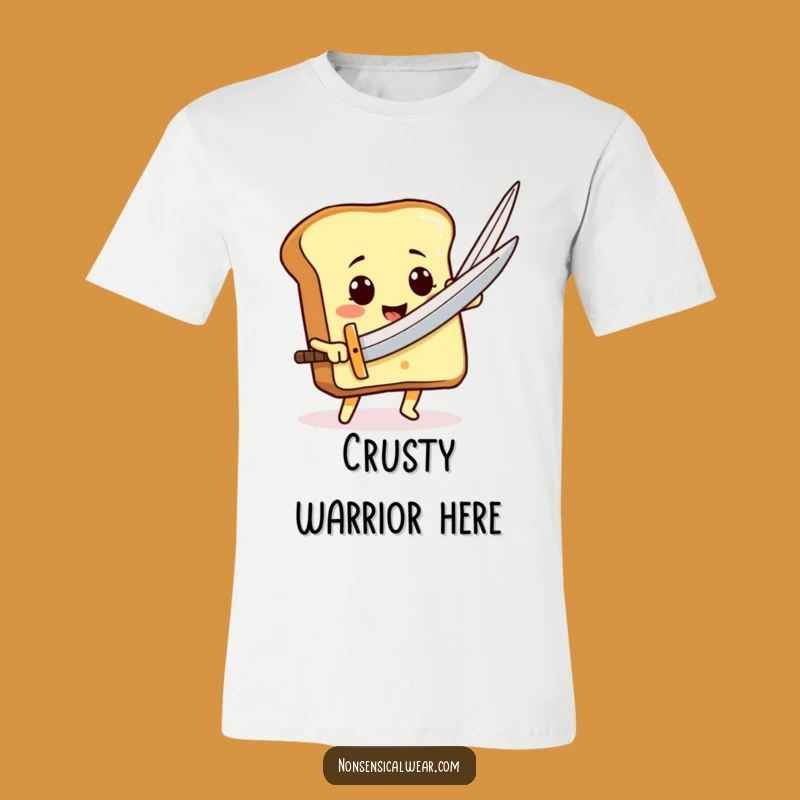 Funny Toast Sword T-Shirt: Heroic Bread Slice Brave Funny Gift Tee