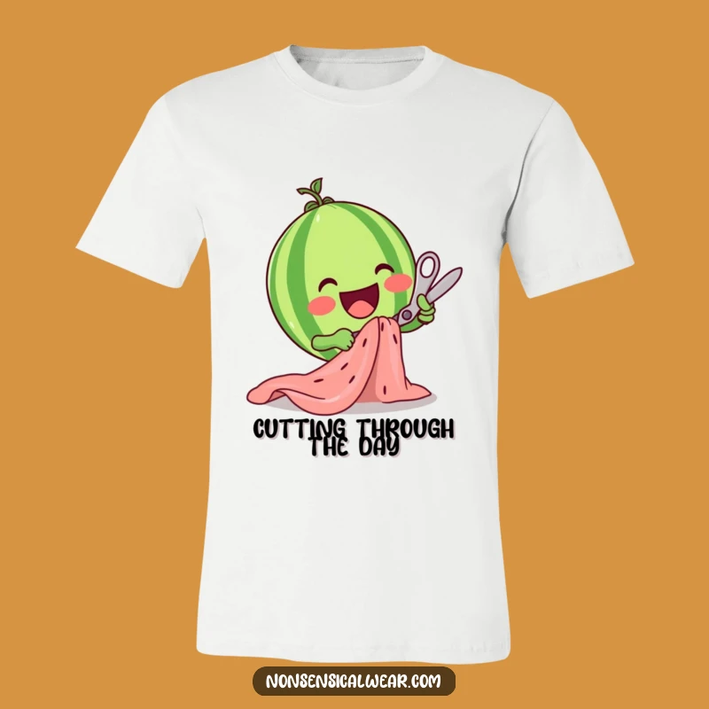 Funny Watermelon Scissors T-Shirt: Happy Fruit Crafter Funny Gift Tee