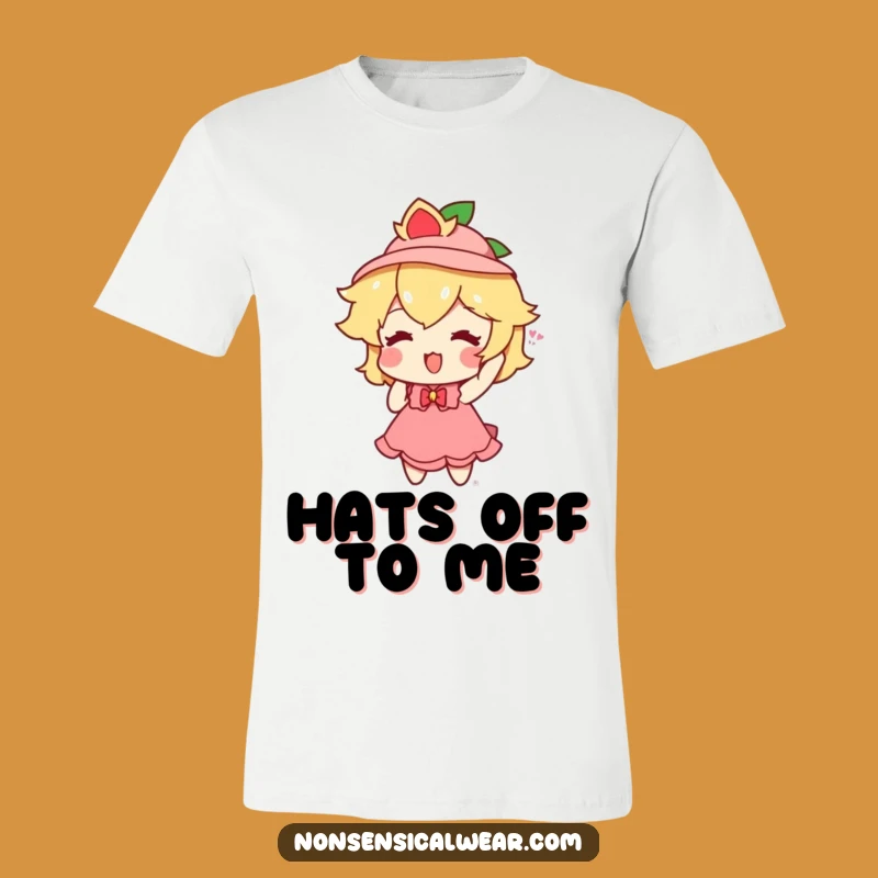 Funny Peach Hat T-Shirt: Playful Fruit Fan Fashion Funny Gift Tee