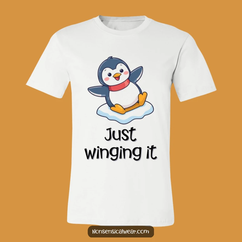 Funny Penguin Sliding T-Shirt: Comical Arctic Fun and a Perfect Gift