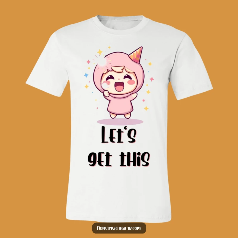 Funny Cheerful Character T-Shirt: Wear Your Glee with This Hilarious Party Popper Tee