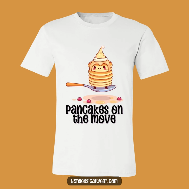 Funny Pancake Stack T-Shirt - Comedic Breakfast Apparel Gift