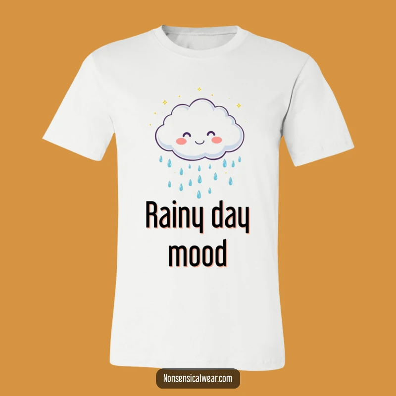 Funny Cloud Raindrops T-Shirt: Cute Character Tee, Sparkling Humor, Great Gift