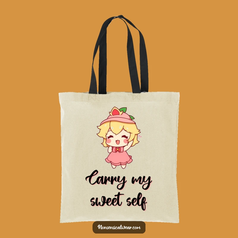 Funny Peach Hat Tote Bag: Playful Fruit Fan Accessory Funny Gift