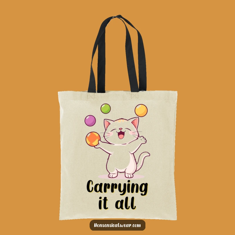 Funny Kawaii Cat Tote Bag: Carry Your Goods with Talented Paws and Style
