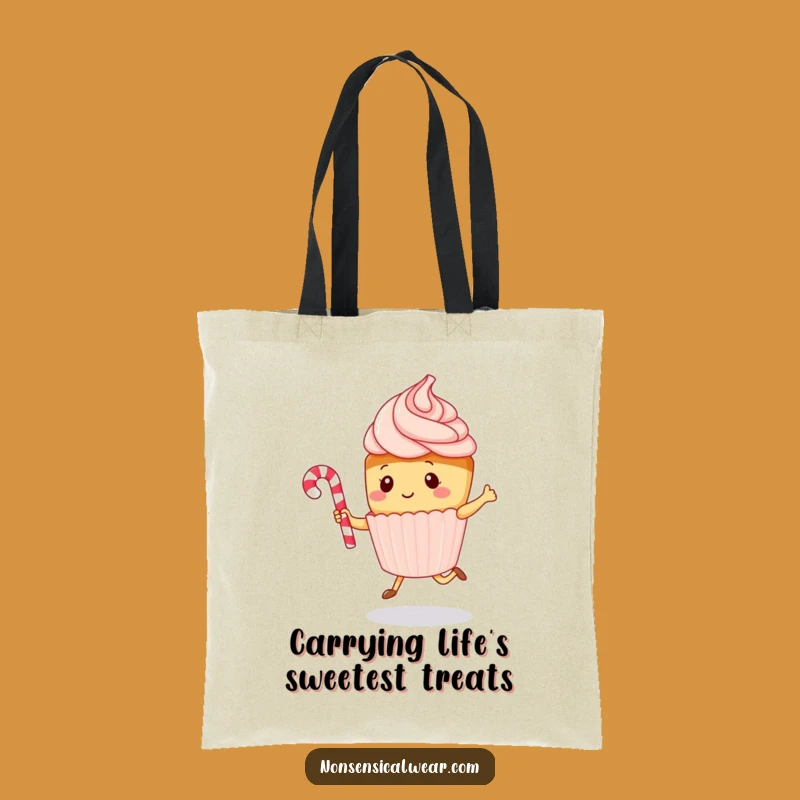 Funny Kawaii Cupcake Rope Jumping Tote Bag - Cute Sweet Accessory Gift