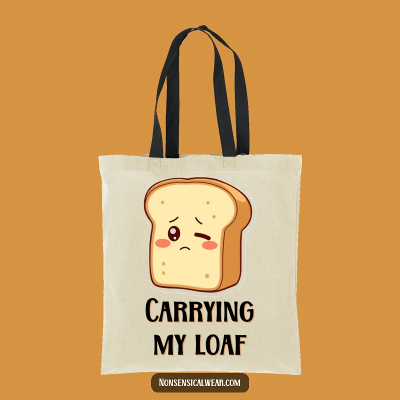 Funny Bewildered Bread Loaf Tote Bag - Carry Your Snacks & Smiles