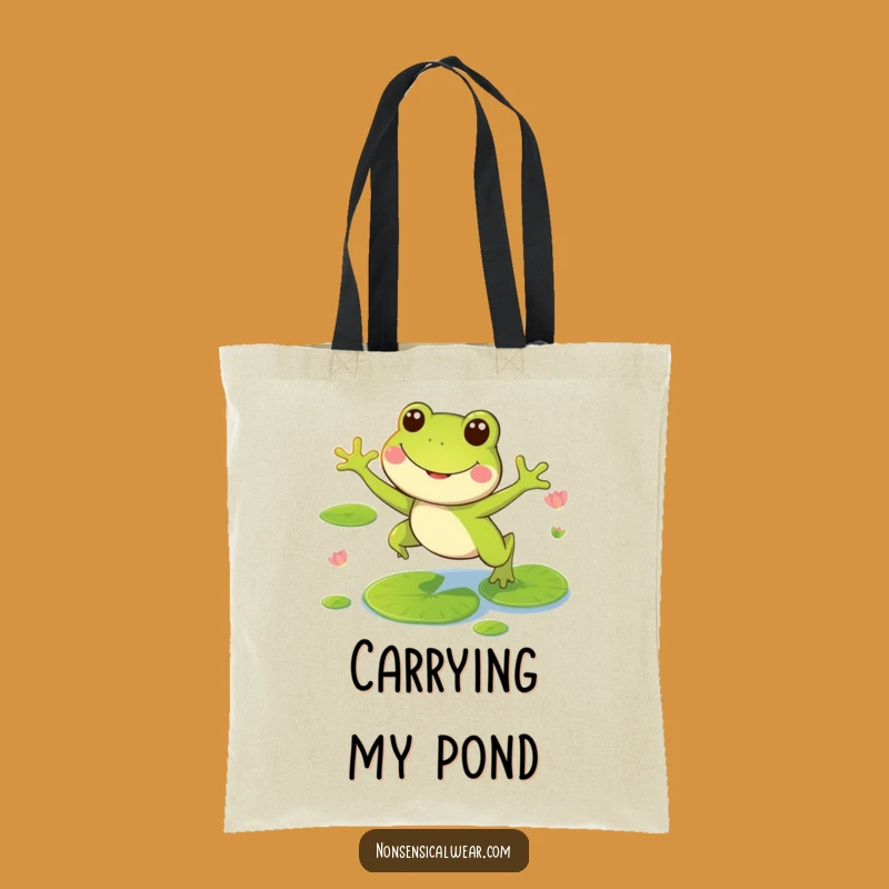Funny Frog Tote Bag: Carry Your Essentials with Pondside Charm