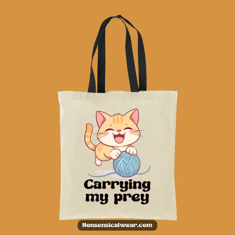 Funny Cat Yarn Tote Bag: Mischievous Style, Practical Funny Gift for Knitters