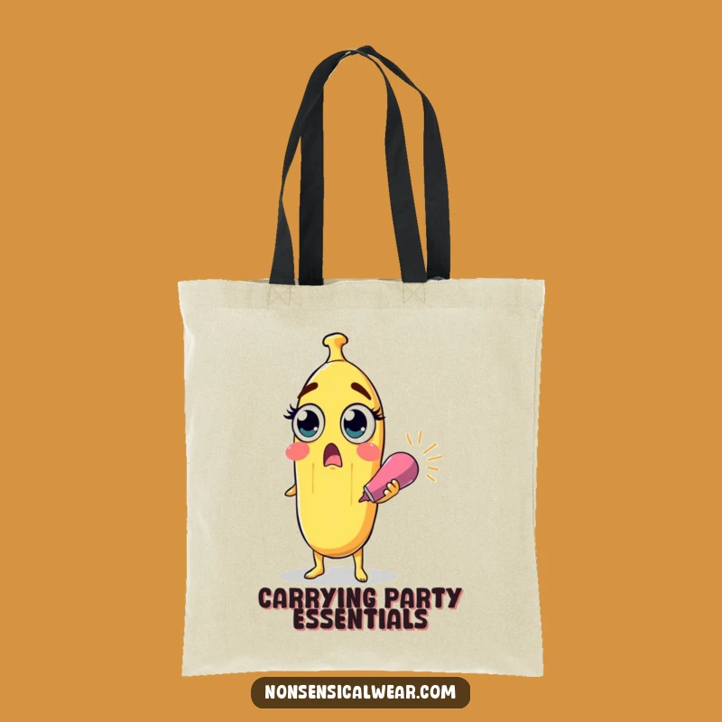 Funny Surprised Banana Party Popper Tote Bag - Whimsical Accessory Gift