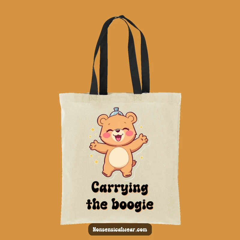 Funny Disco Dancing Bear Tote Bag: Carry Your Party Essentials with This Hilarious Bag