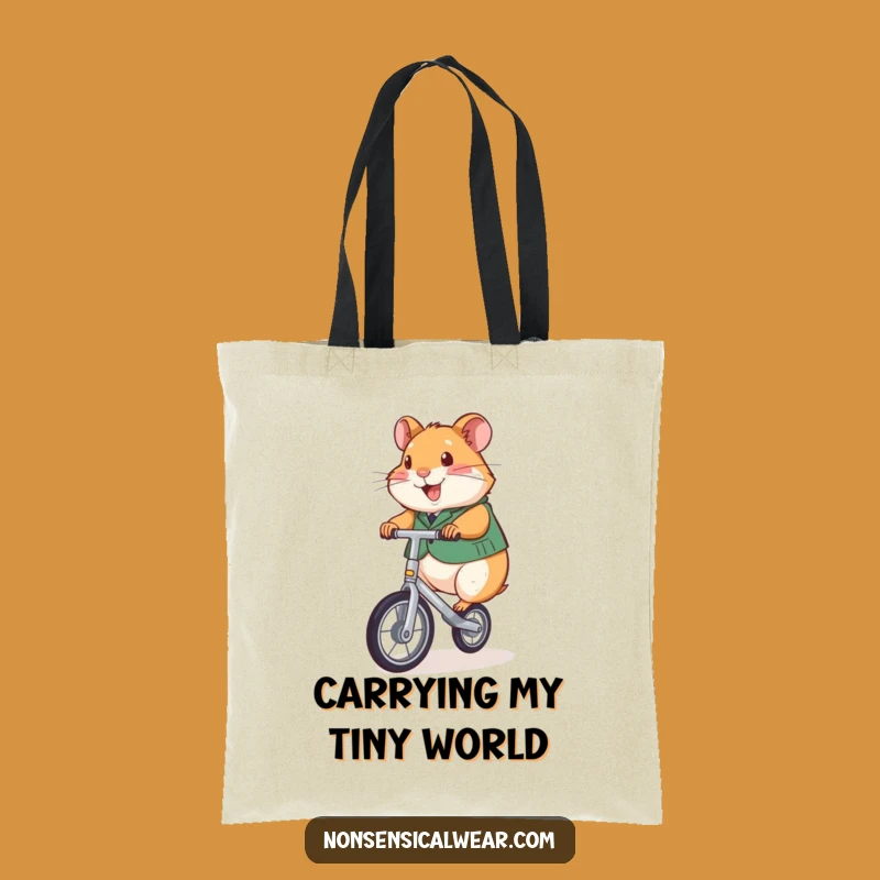 Funny Hamster Unicyclist Tote Bag: Carry Your Fun, Perfect Gift