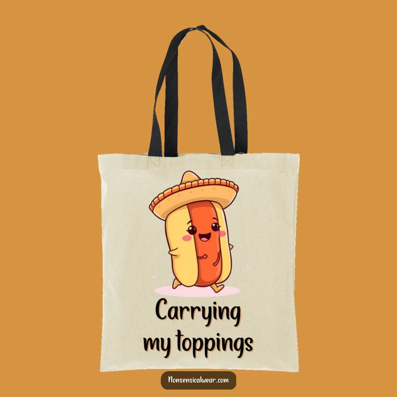 Funny Hot Dog Sombrero Tote Bag - Whimsical Foodie Carryall Gift