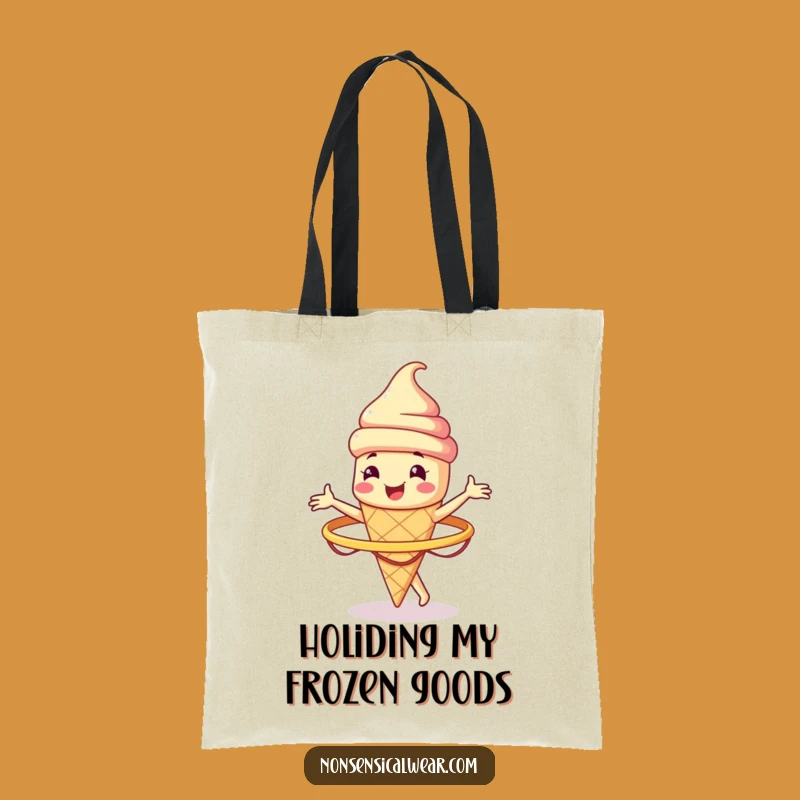 Funny Ice Cream Cone Hula Hoop Tote Bag - Cool Accessory Gift
