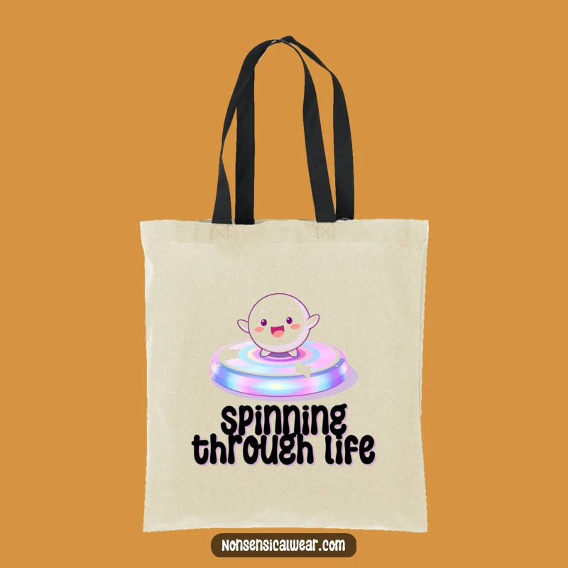 Funny Spinning Sphere Character Tote Bag - Carry Your Fun On the Go