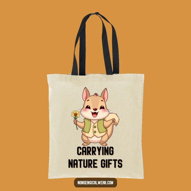 Funny Squirrel Vest Tote Bag: Carry Nature’s Sweetness with You