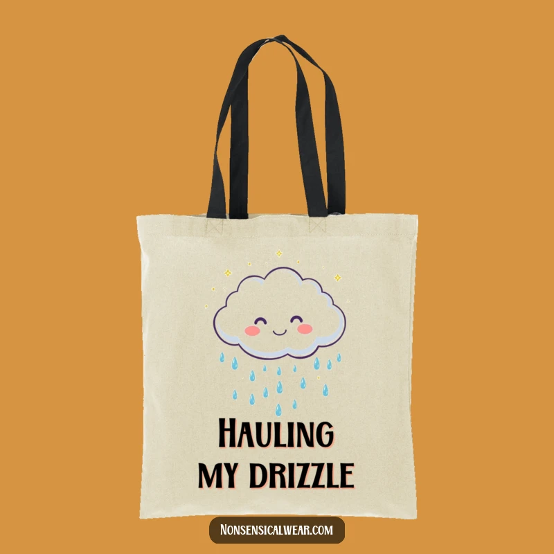 Funny Cloud Raindrops Tote Bag: Cute, Practical, Sparkling Humor, Perfect Gift