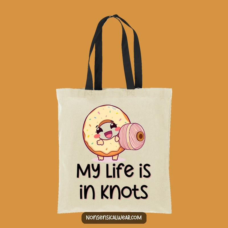 Funny Donut Threader Tote Bag: Carry Your Supplies with a Giggling Character, Humorous Gift